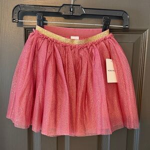 Nordstrom Gold Waist Pink Glitter Skirt
